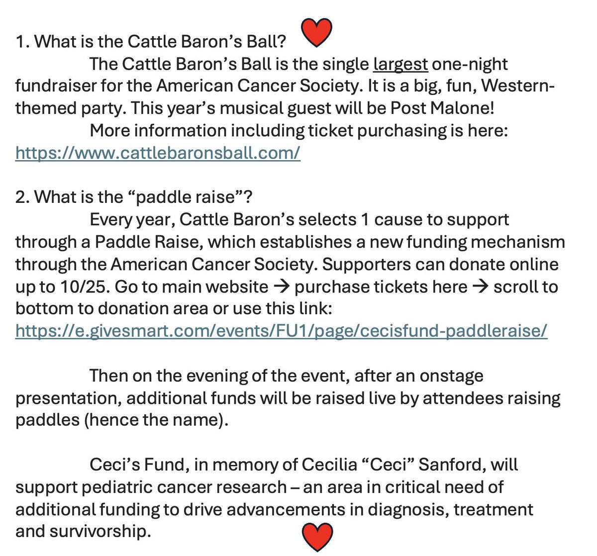 NiuSanford's tweet image. After our daughter Ceci died at 15 mo of a paraspinal tumor, we’ve been committed to supporting pediatric cancer research.
We’re honored this year's Cattle Baron’s Ball will establish Ceci’s Fund through the American Cancer Society.
Please share/donate💕
cattlebaronsball.com