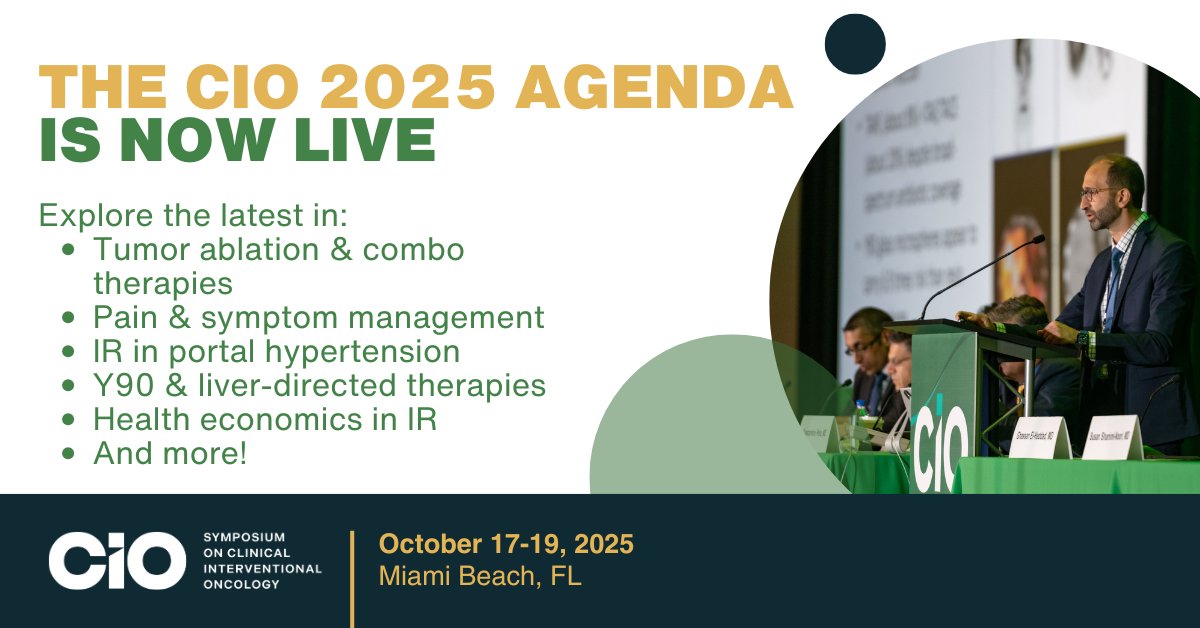 The IO Meeting (@cio_oncology) on Twitter photo Join the top minds in #InterventionalOncology at #CIO2025 this October! The agenda is LIVE—packed with cutting-edge topics to elevate your practice.
Full agenda: hubs.ly/Q03svcc10
Register: hubs.ly/Q03sv9Jd0
<a href="/docTPlive/">Tino Peña</a> <a href="/DieHCCDie/">Ed Kim</a> <a href="/Gina_Landinez_/">Gina Landinez</a> <a href="/abijaoudehn/">Nadine Abi-Jaoudeh</a> Join the top minds in #InterventionalOncology at #CIO2025 this October! The agenda is LIVE—packed with cutting-edge topics to elevate your practice.
Full agenda: hubs.ly/Q03svcc10
Register: hubs.ly/Q03sv9Jd0
<a href="/docTPlive/">Tino Peña</a> <a href="/DieHCCDie/">Ed Kim</a> <a href="/Gina_Landinez_/">Gina Landinez</a> <a href="/abijaoudehn/">Nadine Abi-Jaoudeh</a>