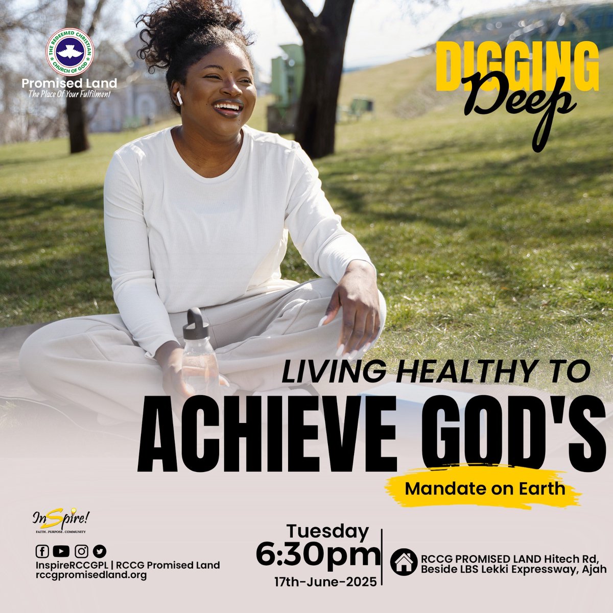 RCCGPromisedLan's tweet image. We warmly welcome you to our #DiggingDeep Service Theme: #Living Healthy To Achieve God&apos;s Mandate On Earth

Do join us via
youtube.com/live/vxtOfpf8c…