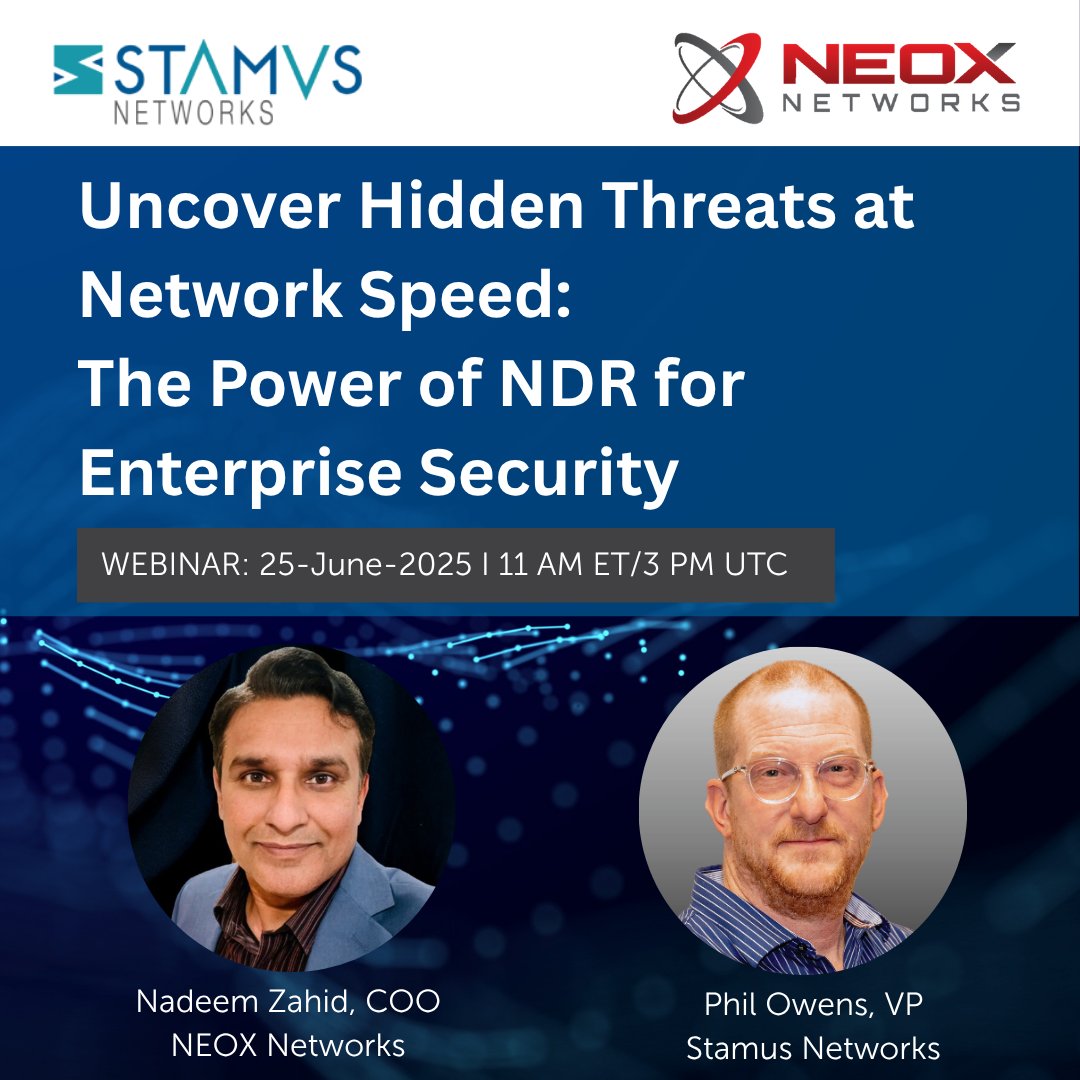 What if you could see every threat that bypassed your perimeter — in real time?
Traditional tools miss what matters most. That’s why Stamus Networks and NEOX Networks teamed up to deliver 100Gbps-capable network detection and response.

In this live webinar, you’ll see:
-How to