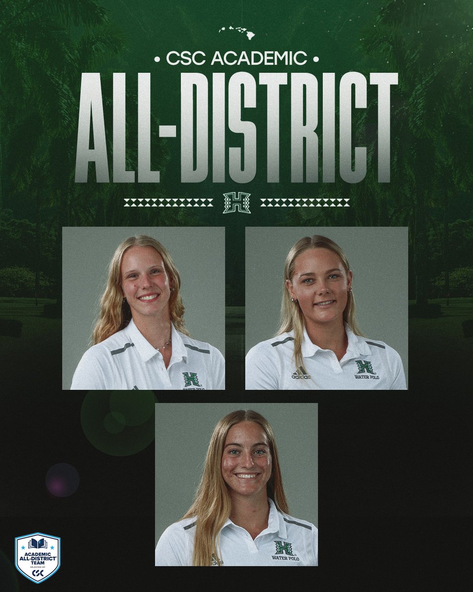 Hawaiʻi Water Polo (@wahinewp) on Twitter photo Excellence in the pool and in the classroom! 🌈📚
Congratulations to Daisy Logtens, Jordan Wedderburn and Roni Perlman on earning <a href="/CollSportsComm/">College Sports Communicators</a> Academic All-District honors 🙌
#GoBows #SISTAHHOOD Excellence in the pool and in the classroom! 🌈📚
Congratulations to Daisy Logtens, Jordan Wedderburn and Roni Perlman on earning <a href="/CollSportsComm/">College Sports Communicators</a> Academic All-District honors 🙌
#GoBows #SISTAHHOOD