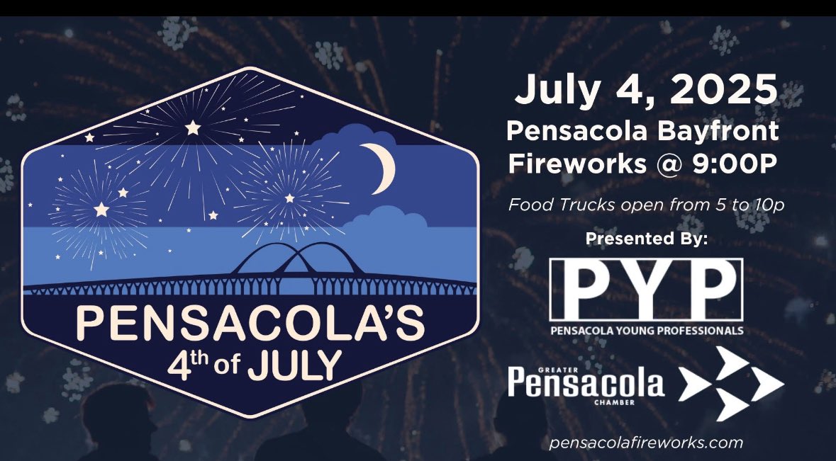Pensacola Chamber (@pcolachamber) on Twitter photo Join us and <a href="/PensacolaYPs/">Pensacola Young Professionals</a> for the Fourth of July Fireworks in <a href="/DowntownPcola/">Downtown Pensacola</a>!
Learn more at pensacolafireworks.com! Join us and <a href="/PensacolaYPs/">Pensacola Young Professionals</a> for the Fourth of July Fireworks in <a href="/DowntownPcola/">Downtown Pensacola</a>!
Learn more at pensacolafireworks.com!