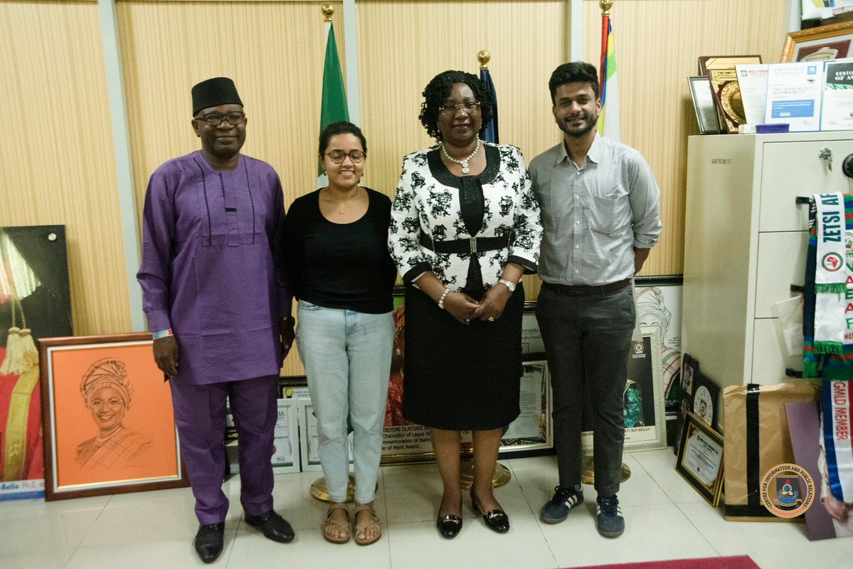 AYUSH AND GARGI, UCHICAGO STUDENTS ON EXCHANGE PROGRAMME, RECEIVED BY LASU VICE-CHANCELLOR

Ayush Gupta and Gargi Mishra, students of the University of Chicago currently on an exchange programme at Lagos State University, were formally received earlier today by the
