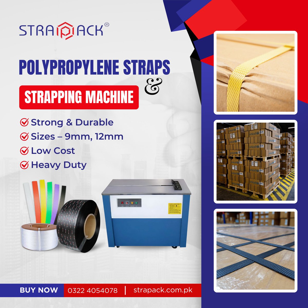 Strapack_pk's tweet image. Smart Packing Starts Here – Durable Polypropylene Straps &amp;amp; Budget-Friendly Strapping Machines.
.
📞 Contact: 0322 4054078
🌐 Visit: strapack.com.pk
.
#Strapack #StrappingSolutions #PackagingTools