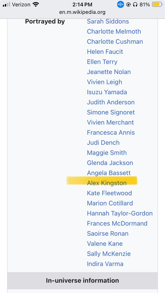 Jennifer Lee Rossman (@jenlrossman) on Twitter photo OK immediately I have found something of little consequence the great interest, Alex Kingston has played Lady Macbeth😂 OK immediately I have found something of little consequence the great interest, Alex Kingston has played Lady Macbeth😂