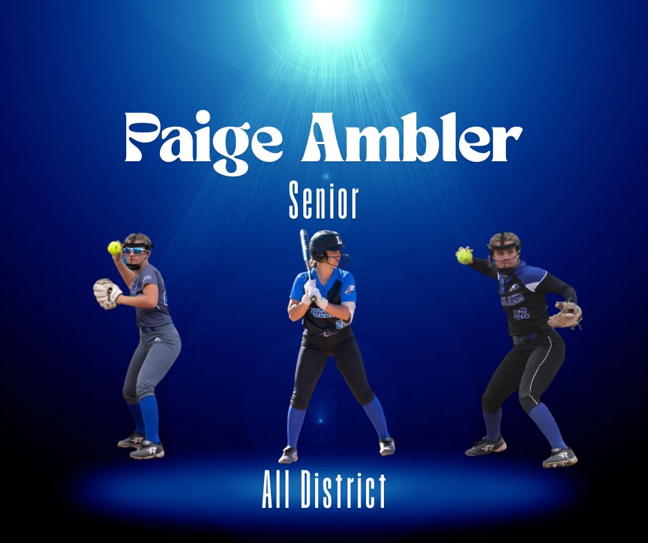 Lakeland Eagles Softball (@lhseaglessoftb1) on Twitter photo Congrats to senior <a href="/paigeambler3/">paige ambler</a> on earning All District honors!
Great 2025 season!
AVG: .404
OBP: .464
OPS: 1.030
H: 40
RBI: 27
2B: 11
3B: 1
HR: 1
R: 19
Fielding: .929
Thank you for a great 4 years! #OnceanEagleAlwaysanEagle Congrats to senior <a href="/paigeambler3/">paige ambler</a> on earning All District honors!
Great 2025 season!
AVG: .404
OBP: .464
OPS: 1.030
H: 40
RBI: 27
2B: 11
3B: 1
HR: 1
R: 19
Fielding: .929
Thank you for a great 4 years! #OnceanEagleAlwaysanEagle