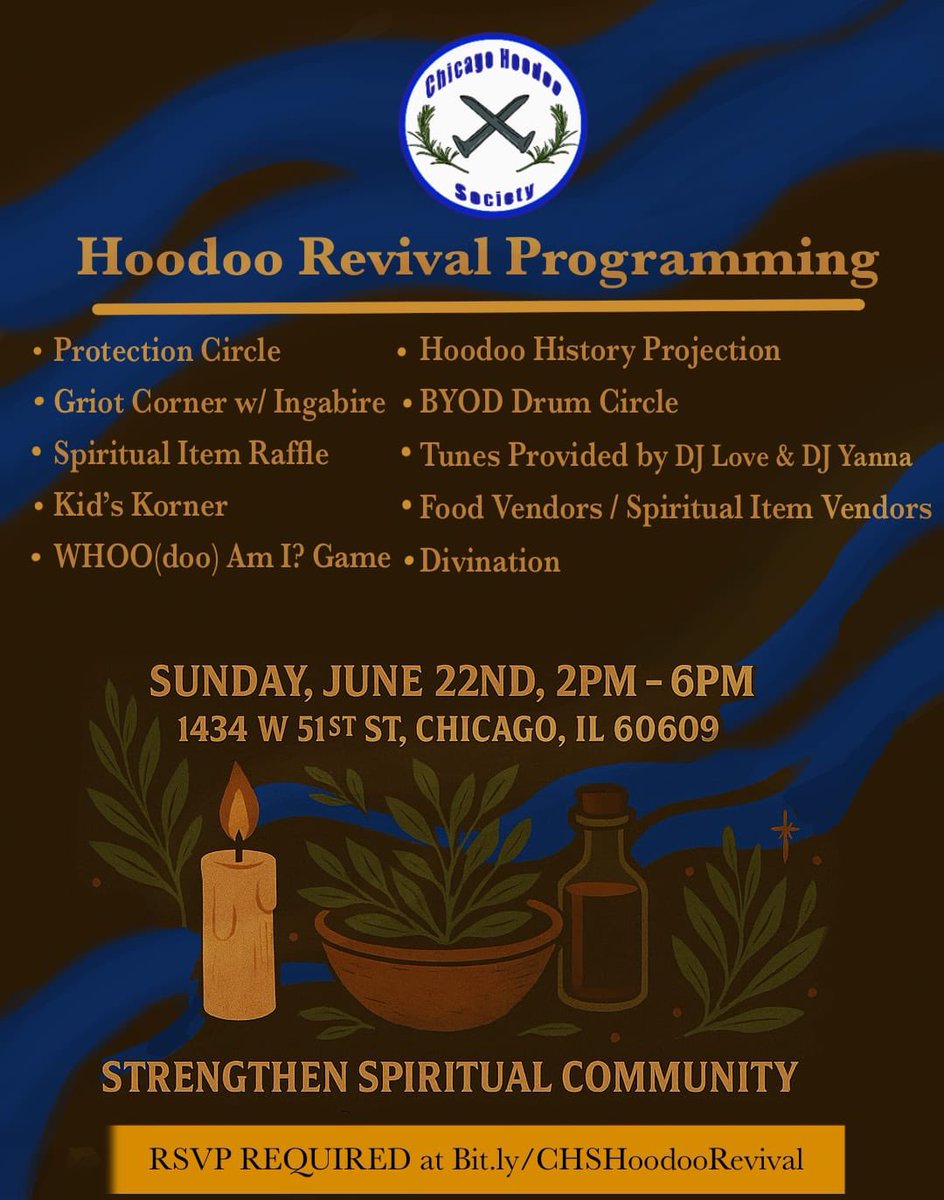 ✨Our Juneteenth Hoodoo Revival tickets are selling fast! 

This is a family event and we’re excited to showcase our wonderful vendors in an amazing Black owned space. ☺️

Don’t miss out on an amazing time, be sure to grab your tickets while they last! #chicagohoodoo