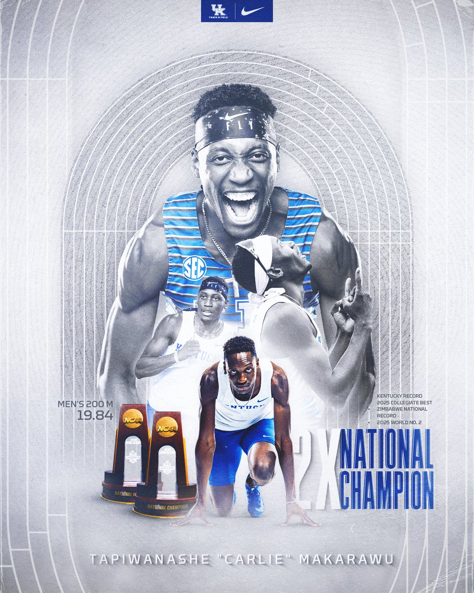 An unforgettable season 👏🏆

✅ 2025 NCAA 200m sweep 🧹🧹
✅ Kentucky Record
✅ Zimbabwe National Record
✅ 2025 World No. 2⃣

#WeAreUK | #UKTF
