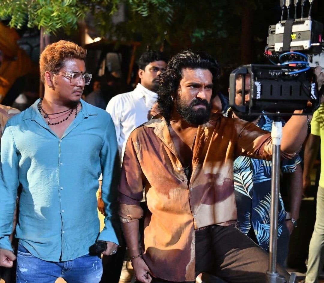 An epic action sequence is being canned on #RamCharan for #Peddi in a huge train set. High-octane stunts on an unprecedented scale will be shot in the latest schedule which is underway in Hyderabad till June 19th.