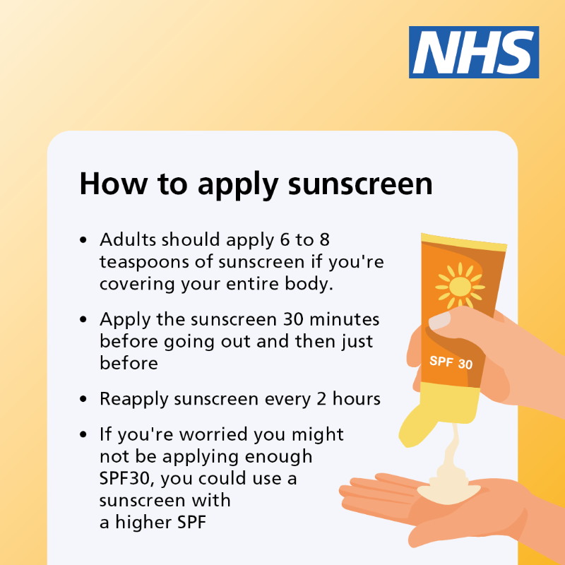 NHSuk's tweet photo. Even if it’s cloudy, UV rays can still cause sunburn. 
 
This advice can help you to stay safe and avoid getting sunburn, reducing your risk of developing skin cancer. 
 
More information on the NHS website