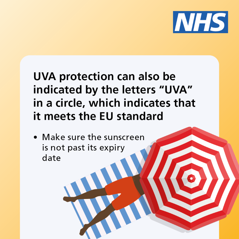 NHSuk's tweet photo. Even if it’s cloudy, UV rays can still cause sunburn. 
 
This advice can help you to stay safe and avoid getting sunburn, reducing your risk of developing skin cancer. 
 
More information on the NHS website