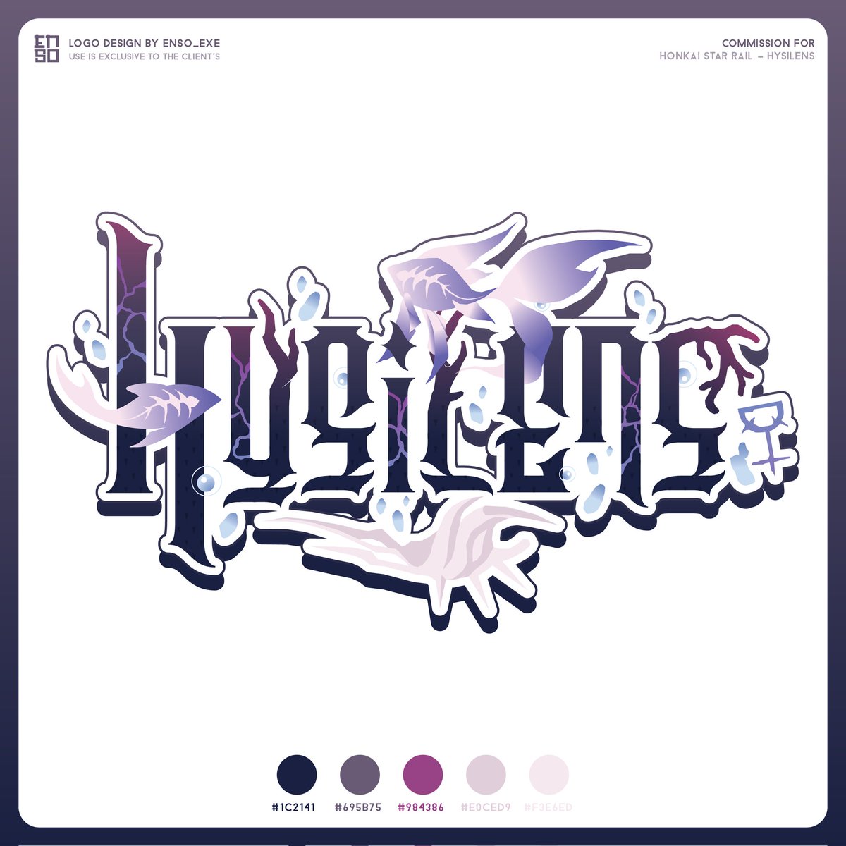 [ 𝗟𝗢𝗚𝗢 𝗦𝗛𝗢𝗪𝗖𝗔𝗦𝗘 ]

With the release of #Hysilens being showcased for #HonkaiStarRail 3.5 I made her a logo!

Would love to hear if you are pulling for her or not~