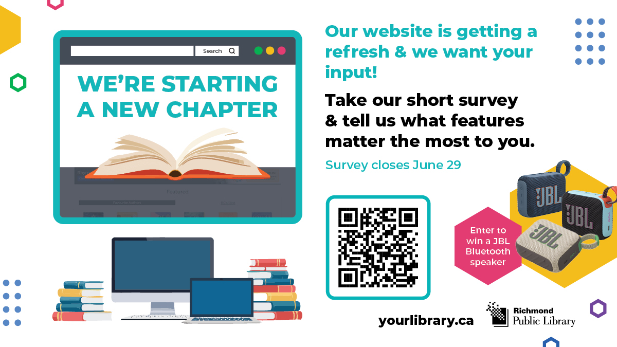 RPLBC's tweet image. Got 5 minutes? Share your feedback &amp;amp; enter to win 1 of 3 JBL portable Bluetooth speakers!

We&apos;re refreshing the library&apos;s website and we want to hear from you. 

Visit the link in bio for our quick survey before 11:59 PM June 29.

#websiterefresh
#wewantyourfeedback
#entertowin