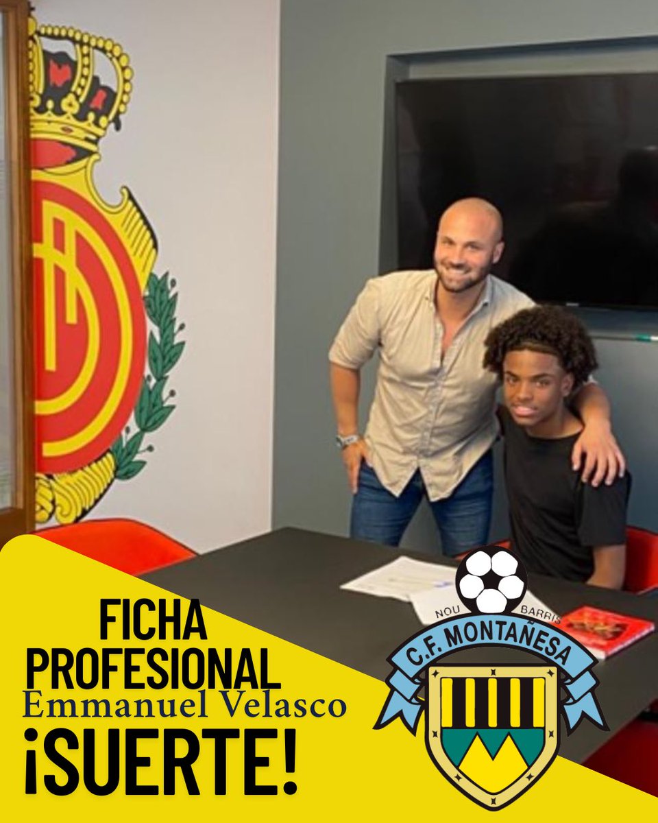 CF Montañesa (@montanyesa1927) on Twitter photo EMMANUEL VELASCO hace historia con la Monta al dar el salto al fútbol profesional desde nuestro equipo
Motivación para la cantera gualdinegra que si sigue creciendo como hasta ahora seguro que nos dará alegrías.
Emmanuel demuestra en el <a href="/RCD_Mallorca/">RCD Mallorca</a> que eres #unodelosnuestros. EMMANUEL VELASCO hace historia con la Monta al dar el salto al fútbol profesional desde nuestro equipo
Motivación para la cantera gualdinegra que si sigue creciendo como hasta ahora seguro que nos dará alegrías.
Emmanuel demuestra en el <a href="/RCD_Mallorca/">RCD Mallorca</a> que eres #unodelosnuestros.