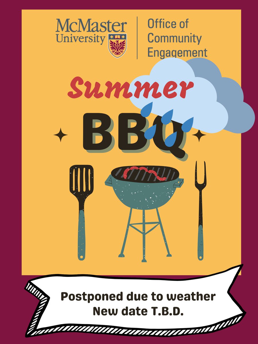 ‼️Event Cancellation Notice‼️

🌧️Due to unexpected weather conditions, the OCE BBQ scheduled for June 18th, has been cancelled &amp; will be re-scheduled. 🗓️Stay tuned for a new date, which will be announced soon!  

We appreciate your understanding &amp; apologize for any inconvenience.