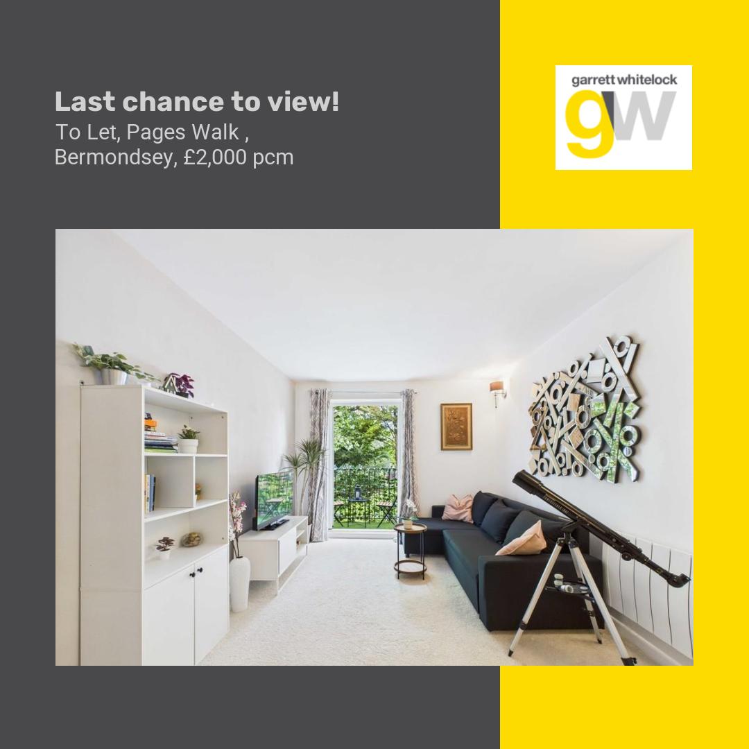 🏡To Let 1 Bed Apartment £2,000 pcm

📍Pages Walk , Bermondsey

📧info@garrettwhitelock.co.uk
📞020 8033 5413

onthemarket.com/details/172897…