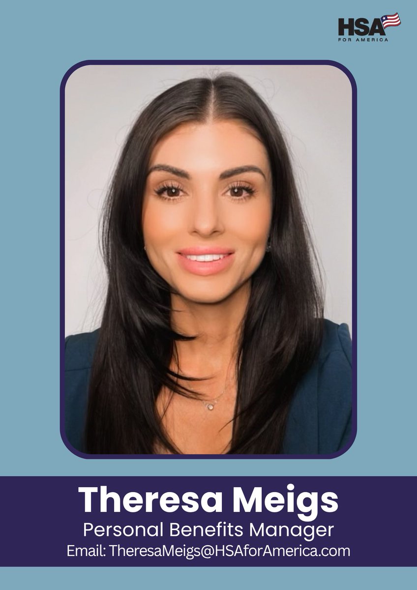 HSA for America (@hsaforamerica) on Twitter photo Welcome Theresa Meigs to the HSA for America team! 🎉
As our new Personal Benefits Manager, she’s ready to help you save more and stress less with better health plans.
📩 TheresaMeigs@HSAforAmerica.com Welcome Theresa Meigs to the HSA for America team! 🎉
As our new Personal Benefits Manager, she’s ready to help you save more and stress less with better health plans.
📩 TheresaMeigs@HSAforAmerica.com