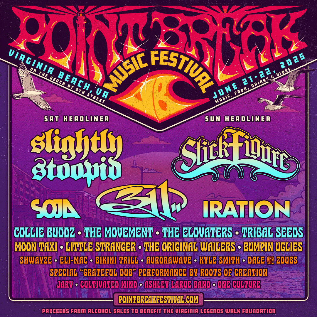 See you this Saturday, Point Break Festival! We can't wait to jam with you, Virginia Beach 🤙 pointbreakfestival.com