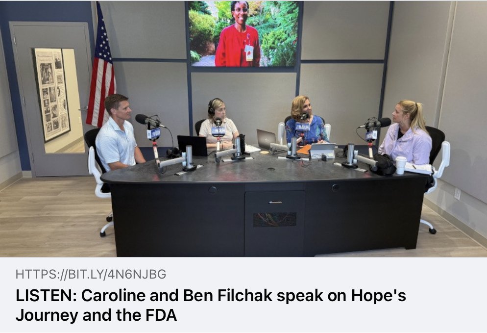 The Filchak's joined WDUN's "The Martha Zoller Show" on Monday to speak on Hope's Journey and the FDA.

Listen and share: bit.ly/4n6NJbG

#GiftOfProgress #ApproveElamipretide #HopeForBarth #RareDisease #fdaactnow