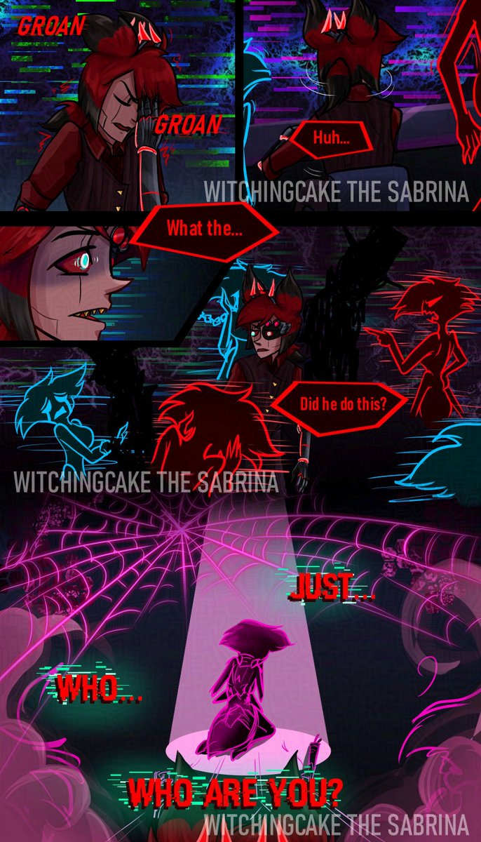 WitchingC's tweet image. GlitchHell Pg 15 - A glitch in the system!

#radiodust #angeldust #alastor #HazbinHotel #comic
