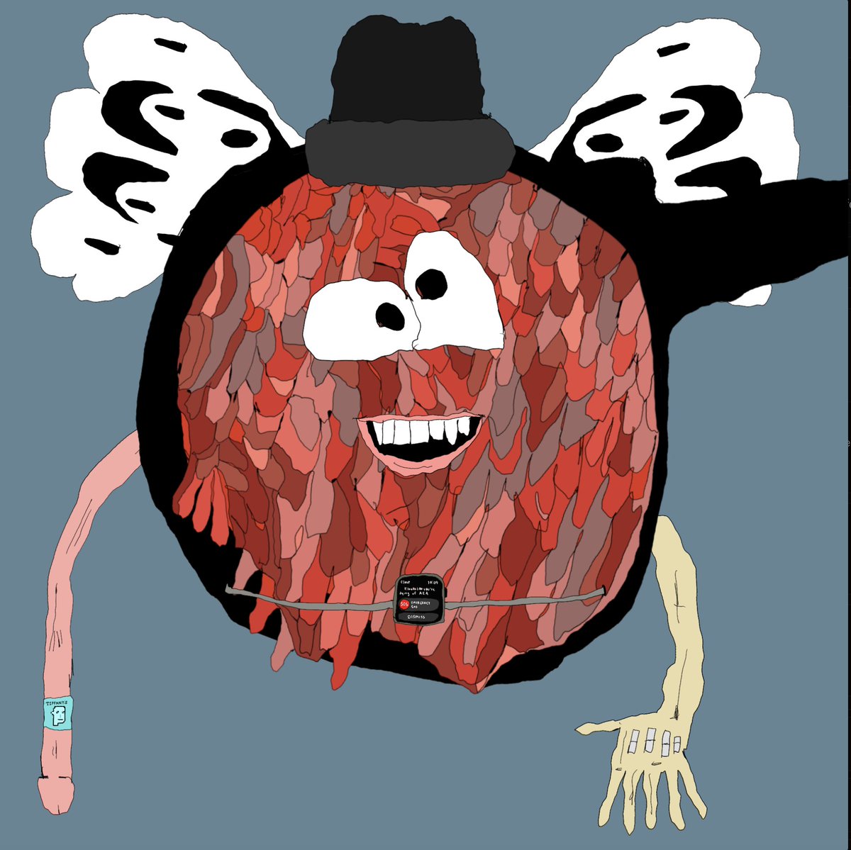 tomsegal's tweet image. Grail Gristle Buddee secured. Juggalo wings, crypto punks tiffany blue cock ring, centrum silver, the noid eyes, manwich meat, THIRD PROPERTY BROTHER BUDDEE LORE.
this is how we meat.