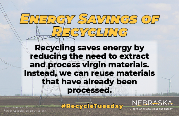 It's #RecycleTuesday! Did you know recycling can save energy? It takes energy to extract/process virgin materials. Instead, we can reuse materials that have already been processed! See your recycling energy savings by using the EPA's iWARM tool: epa.gov/waste-reductio…