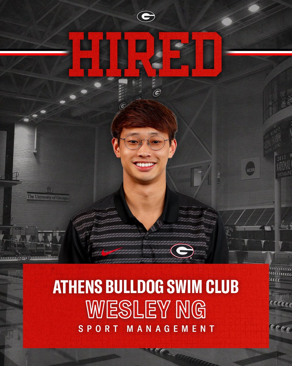 Congratulations to Wesley NG of @ugaswimdive on securing a position with the Athens Bulldog Swim Club! Wesley recently completed his undergraduate degree in Sport Management from <a href="/ugamfecoe/">UGA Mary Frances Early College of Education</a>. Congrats, Wesley!