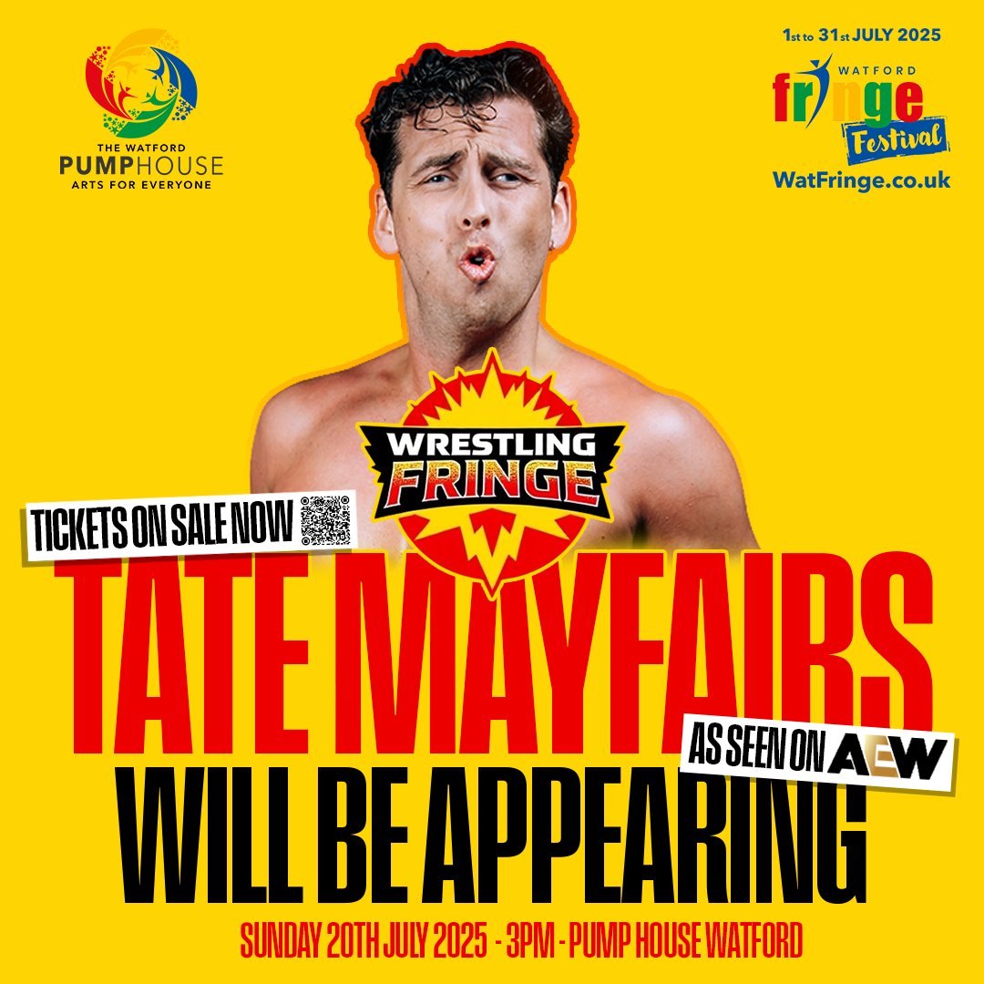 WrestleFringe's tweet image. ๐ธ ๐ง๐๐ง๐ ๐ ๐๐ฌ๐๐๐๐ฅ๐ฆ comes to the Fringe!
Competing on both #WWE and #AEW TV, @TateMayfairs comes to the @watfringe with a single objective: to leave with the winner's purse.
๐๏ธ ๐๐ฅ๐๐ ๐ฌ๐ข๐จ๐ฅ ๐ง๐๐๐๐๐ง๐ฆ ๐ง๐ข๐๐๐ฌ!
#WatFringe25 #WrestlingFringe