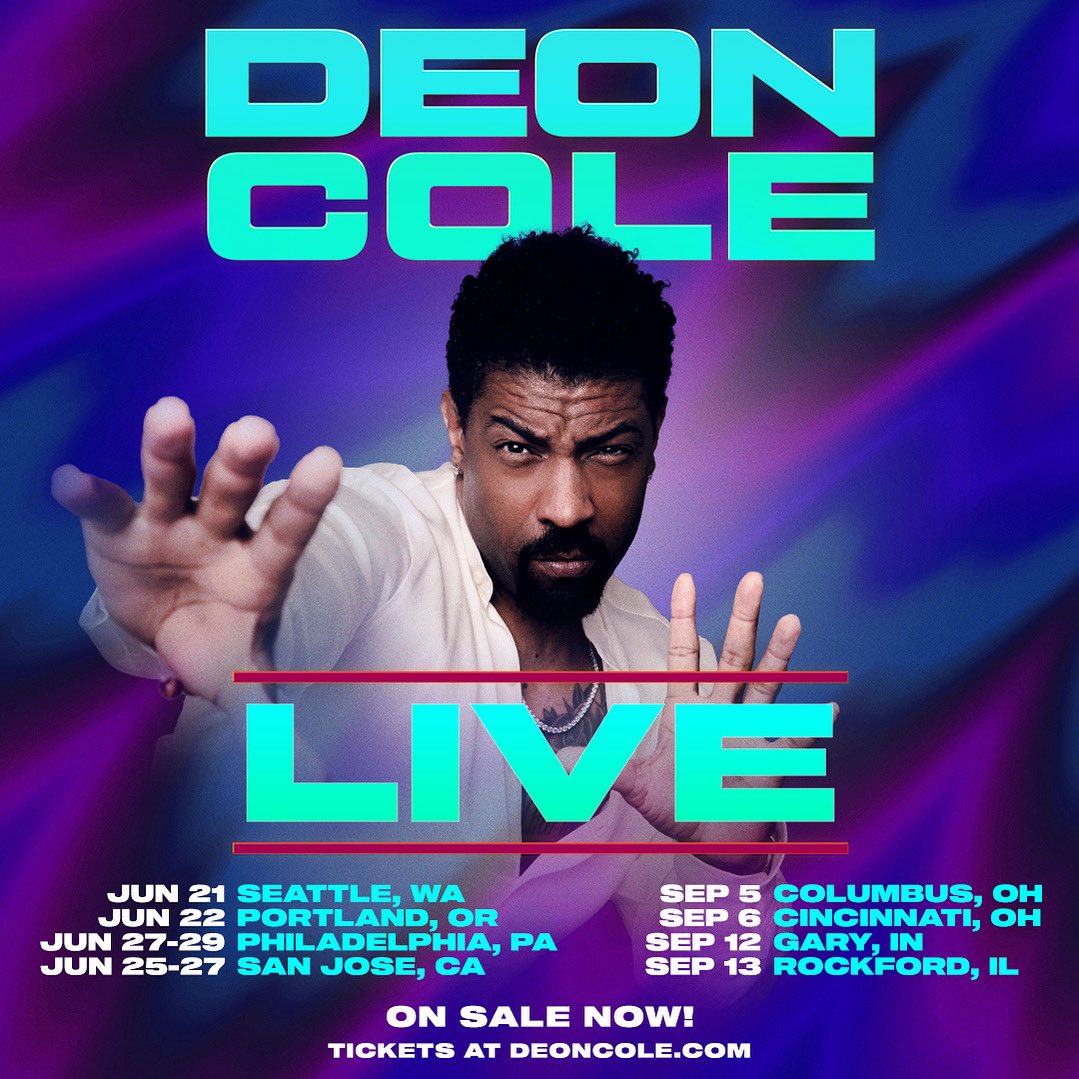 OUT-SIDE!!!! WE ABOUT TO HAVE A GREAT TIME YALL! LOT’S TO TALK ABOUT. Finally back where I love being, on stage with you all. Here’s Some warm up dates. Come join us for a celebration of life, love and laughter.. Get tickets at: deoncole.com or hit the link in my bio.
