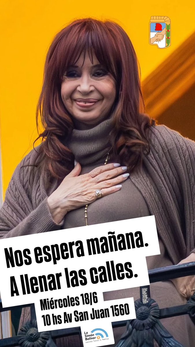 Junto a <a href="/CFKArgentina/">Cristina Kirchner</a> a copar las calles.
✨🤍✌🏽🫶🏽