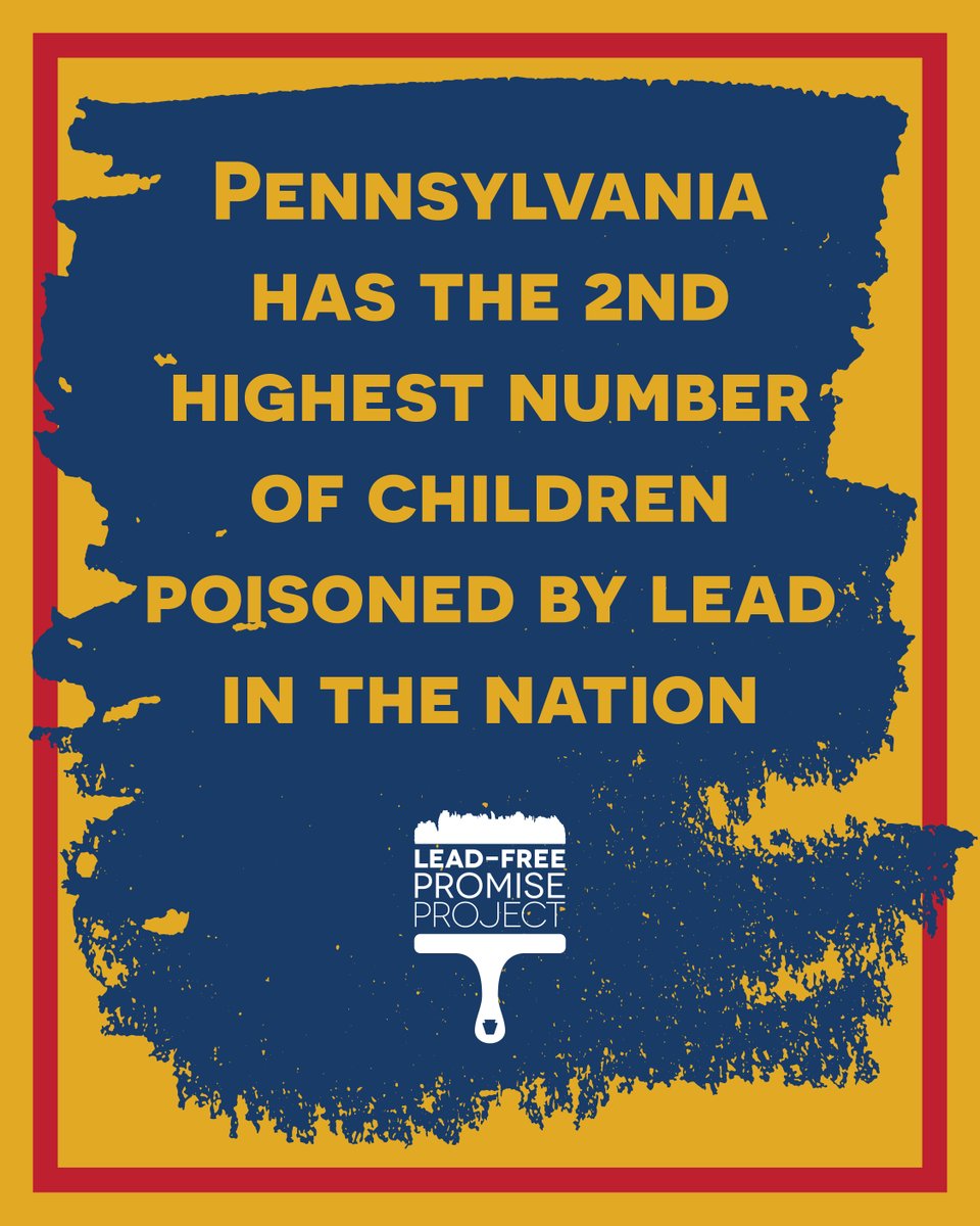 Pennsylvania continues to rank high for the wrong reasons -- with having the 2nd largest number of children testing positive for lead poisoning among all states. #PALeadFree