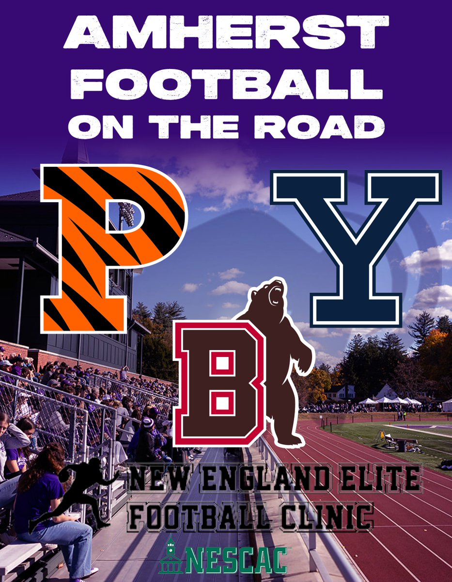 Amherst College Football (@amherstcollfb) on Twitter photo ‼️‼️ ON THE ROAD ‼️‼️
Our staff will be in attendance at these camps today looking for elite Student-Athletes.
Princeton
RC RB/TE - <a href="/coachgeenty/">Turner Geenty</a>
Yale
OL - <a href="/CoachMBallard/">Matt Ballard</a>
DC-LB: <a href="/Coach_Bussard/">Luke Bussard</a>
Brown
STC-DL: <a href="/eaugustin1/">Eddy Augustin</a>
NE Elite
OC-QB - <a href="/Coach_MGrove/">Malik Grove</a>
WR- <a href="/CoachKenMaxwell/">Coach Maxwell</a> ‼️‼️ ON THE ROAD ‼️‼️
Our staff will be in attendance at these camps today looking for elite Student-Athletes.
Princeton
RC RB/TE - <a href="/coachgeenty/">Turner Geenty</a>
Yale
OL - <a href="/CoachMBallard/">Matt Ballard</a>
DC-LB: <a href="/Coach_Bussard/">Luke Bussard</a>
Brown
STC-DL: <a href="/eaugustin1/">Eddy Augustin</a>
NE Elite
OC-QB - <a href="/Coach_MGrove/">Malik Grove</a>
WR- <a href="/CoachKenMaxwell/">Coach Maxwell</a>