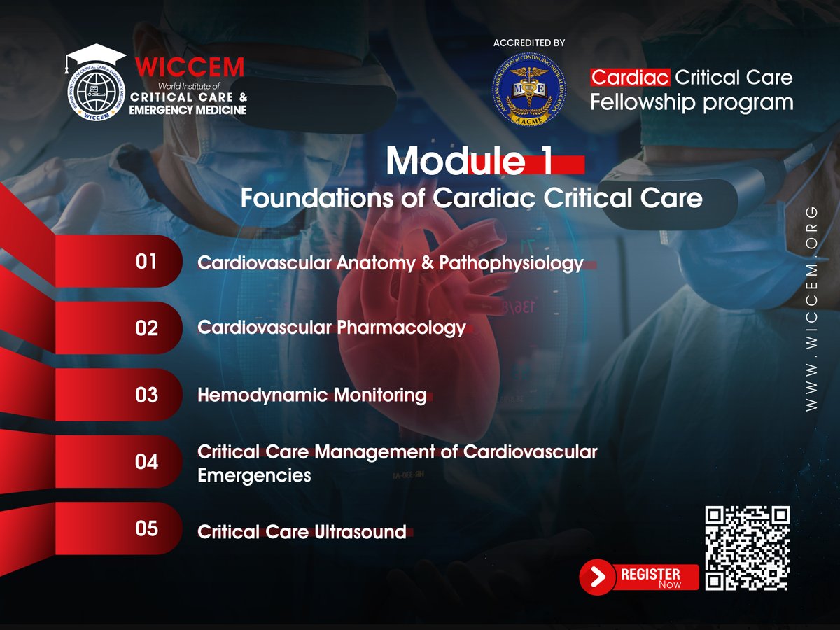 wiccem_Official's tweet image. Module 1

For Registration: bit.ly/4kwEUpu
Exclusive 𝐝𝐢𝐬𝐜𝐨𝐮𝐧𝐭 𝐜𝐨𝐝𝐞 for 15% off: 𝐄𝐀𝐑𝐋𝐘𝟏𝟓

For More Info: wiccem.org/cardiac-critic…

#CardiacCare #Module1 #WICCEM