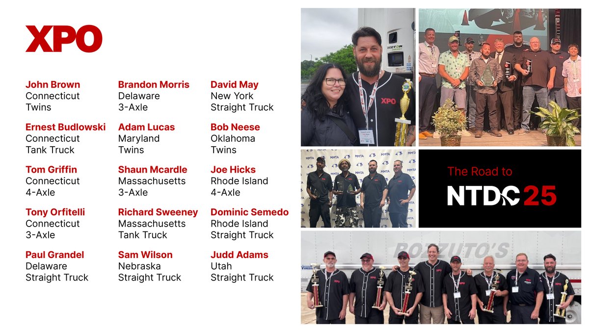 One weekend, 15 first-place finishers from XPO! Congratulations to all our drivers who qualified for the National Truck Driving Championships at the recent “super weekend” of state TDCs.