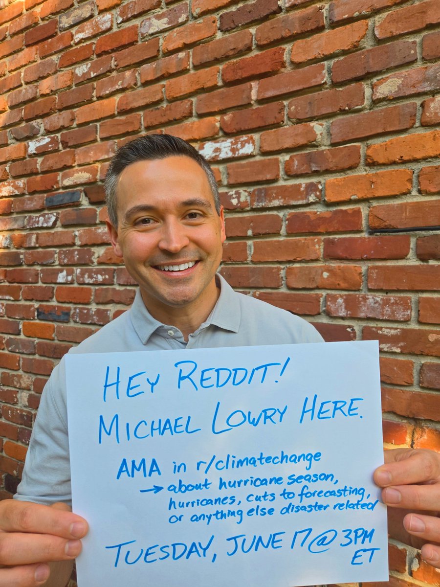 nytopinion's tweet image. .@michaelrlowry, a hurricane expert who recently wrote a guest essay for Times Opinion on forecasting cuts, will be going live on Reddit today at 3 p.m. ET to answer all your disaster-related questions. Submit your questions here: bit.ly/4e7S36r