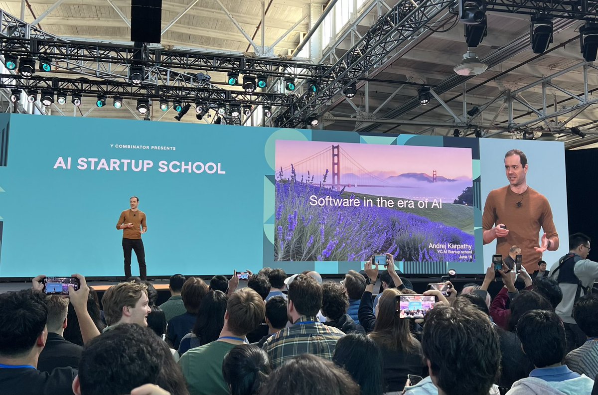 Arek 🦄 (@areksds) on Twitter photo I think <a href="/karpathy/">Andrej Karpathy</a> just gave the best talk of <a href="/ycombinator/">Y Combinator</a> AI Startup School. Software in the era of AI.
Here are some of the main takeaways 👇 I think <a href="/karpathy/">Andrej Karpathy</a> just gave the best talk of <a href="/ycombinator/">Y Combinator</a> AI Startup School. Software in the era of AI.
Here are some of the main takeaways 👇