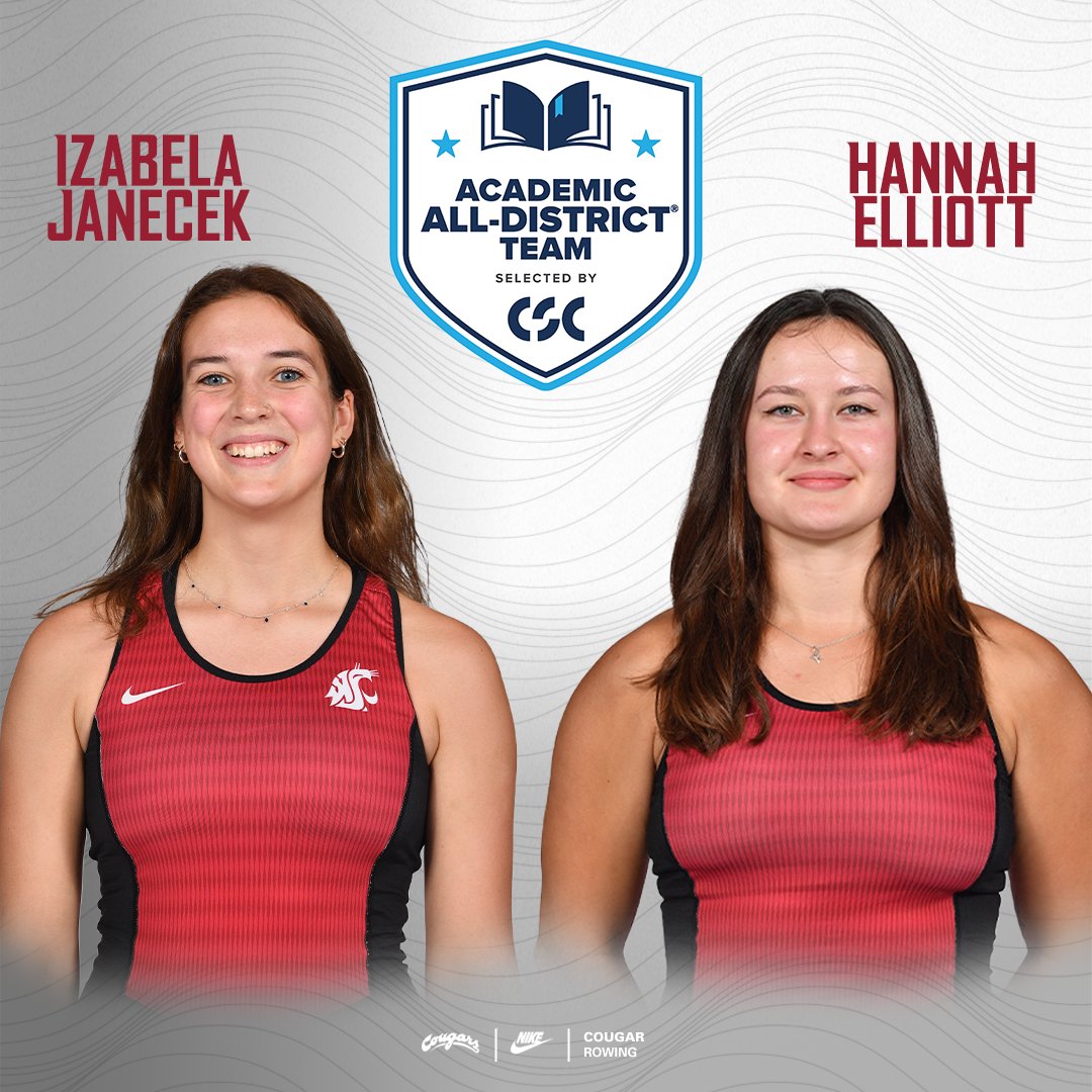 WSUCougarRowing's tweet image. Congrats to Izabela Janecek and Hannah Elliott on being named CSC Academic All-District!
📰 | wsucougars.com/news/2025/6/17…
#GoCougs