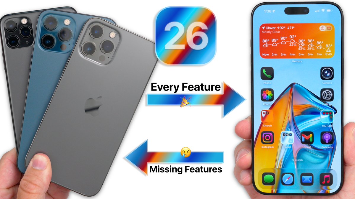 iOS 26 brings quite a few new features, but some of those features only work on specific devices.  Here are all the iOS 26 features not on older devices.

Full video here:  youtu.be/FSP2H31Tj7o