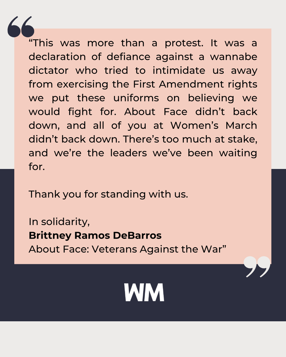 We're proud of our partners, About Face: Veterans Against the War, who stood peacefully with courage to be met with force. We are proud to stand on the right side of history - opposing authoritarianism and those who would silence the voices of the people.