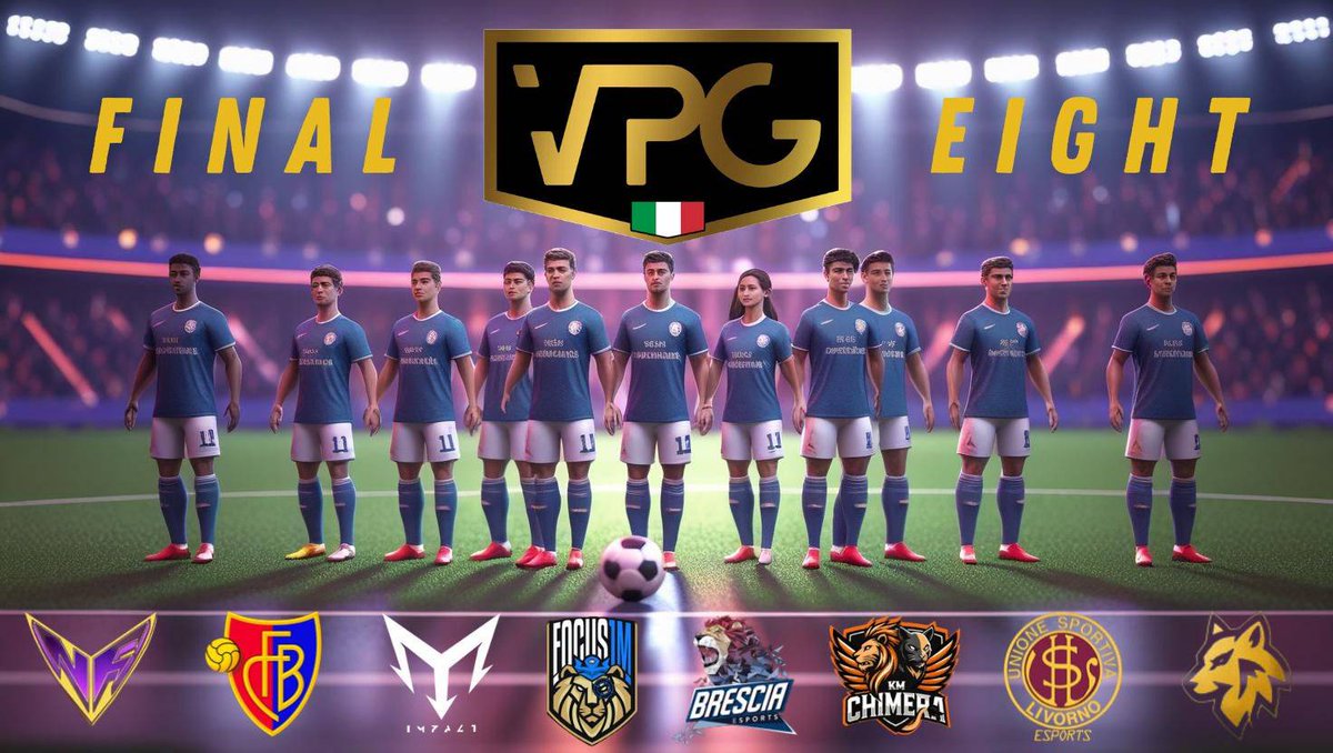 VPG Italy ๐ฎ๐น (@vpgitaly) on Twitter photo ๐ Final Eight
๐บ twitch.tv/vpg_italy
โ๏ธ22:40
#VpgItaly dara' il suo ultimo titolo a una delle 8 sorelle che si sfideranno in una serata di calcio
<a href="/OneMindXI/">Focus 1Mind</a> vs <a href="/KMChimera/">KM CHIMERA ยฎโซ๏ธ๐ </a>
@BSE_ProClub vs <a href="/WolfrealEsports/">IIP WOLFREAL</a>
<a href="/IMPACT_VPC/">IMPACT VPC</a> vs <a href="/nofeargamingit/">NF gaming</a>
<a href="/fcbasel_esports/">FC Basel 1893 E-Sports</a> vs <a href="/LivornoeSports/">Livorno eSports</a> ๐ Final Eight
๐บ twitch.tv/vpg_italy
โ๏ธ22:40
#VpgItaly dara' il suo ultimo titolo a una delle 8 sorelle che si sfideranno in una serata di calcio
<a href="/OneMindXI/">Focus 1Mind</a> vs <a href="/KMChimera/">KM CHIMERA ยฎโซ๏ธ๐ </a>
@BSE_ProClub vs <a href="/WolfrealEsports/">IIP WOLFREAL</a>
<a href="/IMPACT_VPC/">IMPACT VPC</a> vs <a href="/nofeargamingit/">NF gaming</a>
<a href="/fcbasel_esports/">FC Basel 1893 E-Sports</a> vs <a href="/LivornoeSports/">Livorno eSports</a>