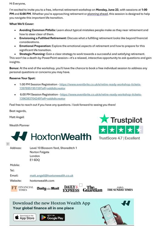 Join Our Retirement Workshop – June 23 at 1 PM or 6 PM #Pitchero
wefcyouth.co.uk/news/join-our-…