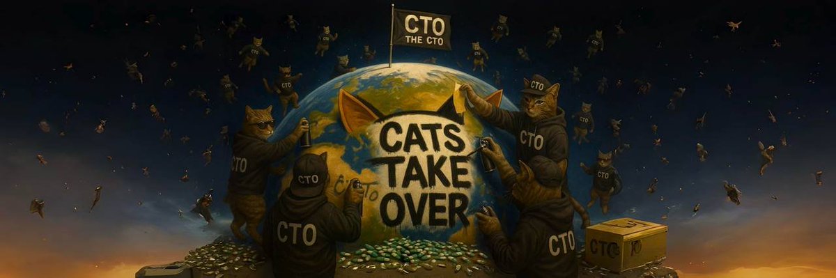 in the cats era, we have many cat tokens but there is no bilions cat yet, cus we dont really have a truly community for cat token

the cat token has the most serious community i've ever seen is $mask 

then when i saw the name of $CTO, a nice feeling has come to my mind, my gang