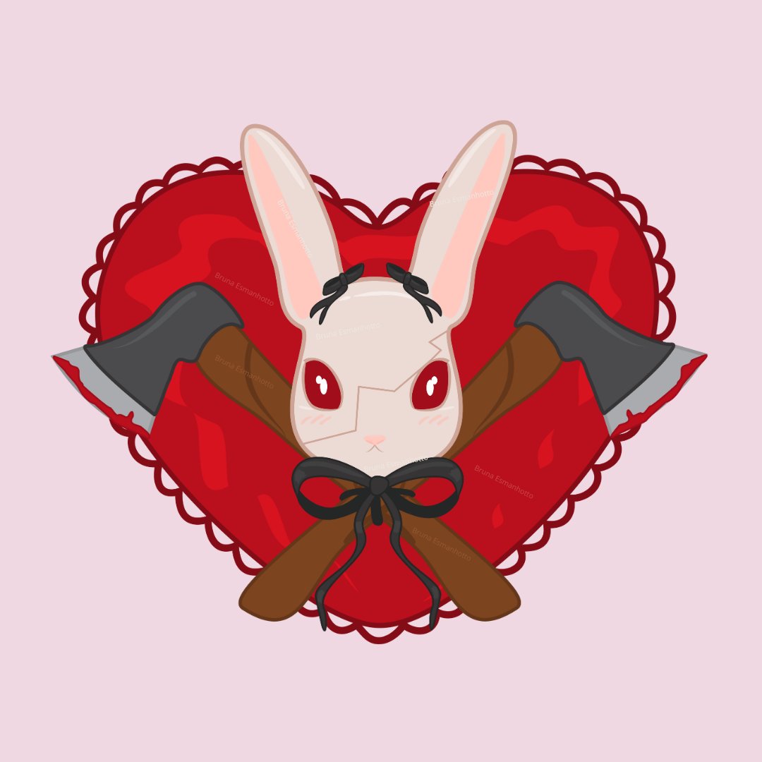 Brunae_art's tweet photo. Inspired by the novel Bunny by Mona Awad 🐰Check out my 'I love you Bunny' design on TeePublic! https://t.co/yulN9crzEf https://t.co/q2JQYyLS2B