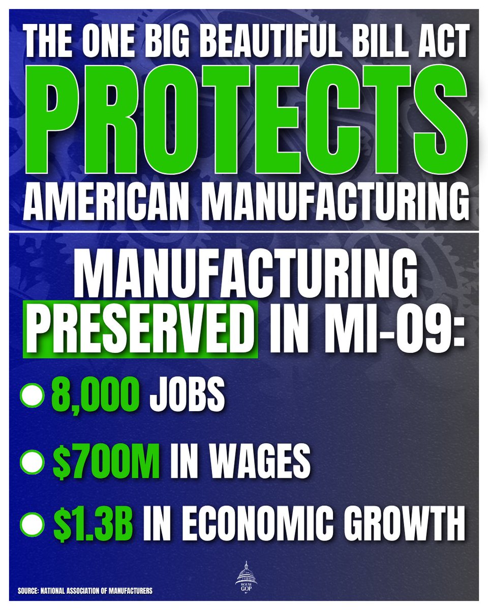 We must pass the One Big Beautiful Bill Act and protect AMERICAN manufacturing 🇺🇸
