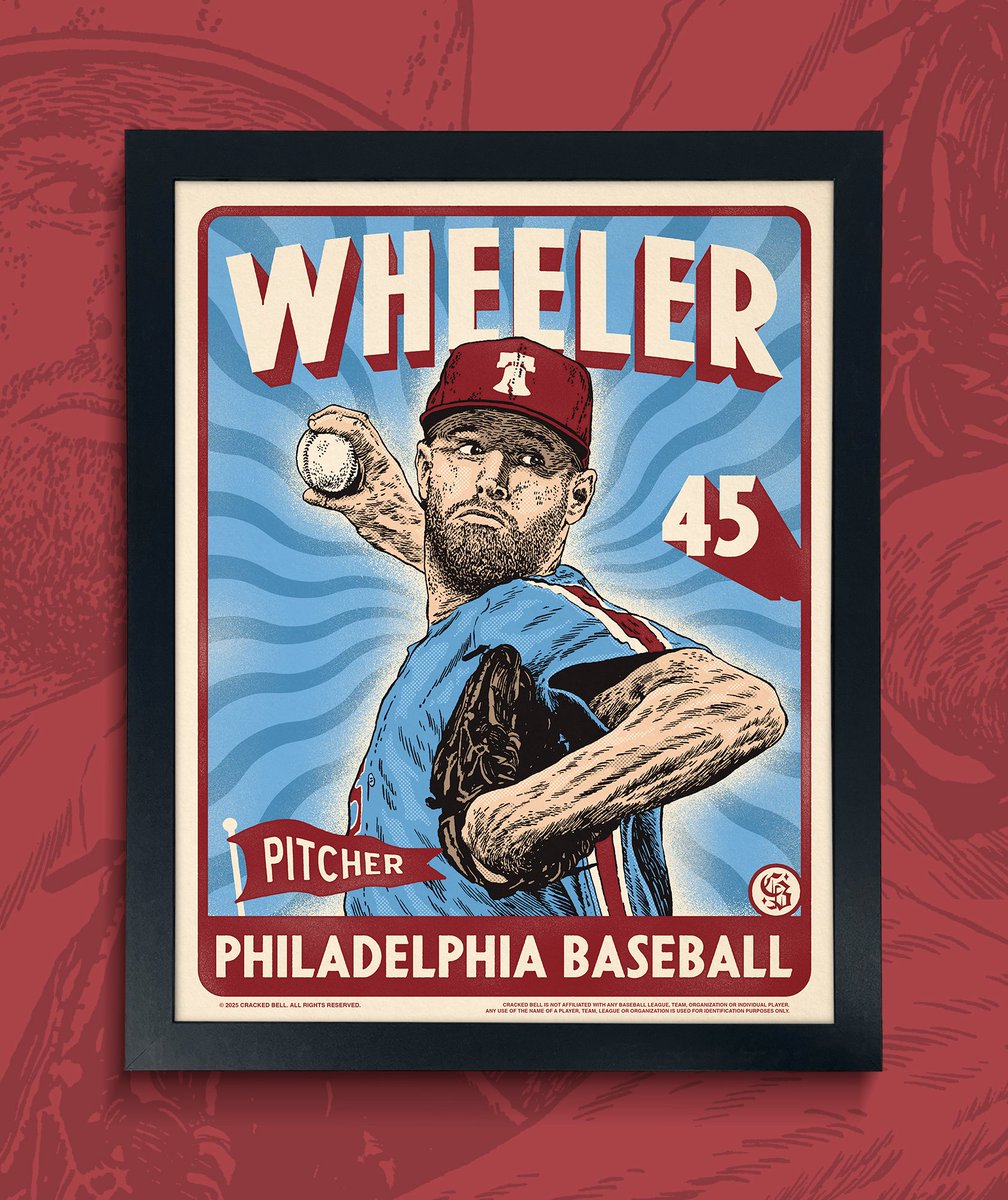 Zack Wheeler is retiring. We are doing a run of these posters to honor one of MLB’s greatest pitchers. 
crackedbellphl.com/collections/pl…