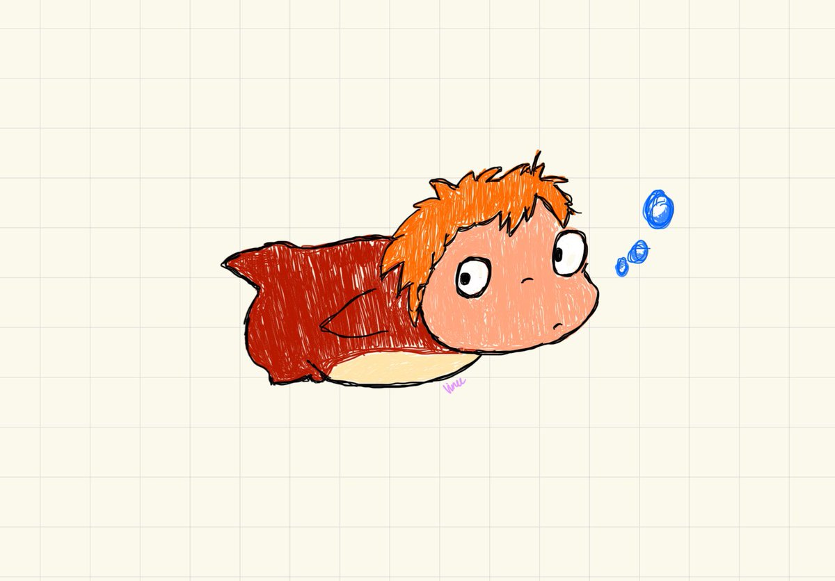 luv4euijoo's tweet image. class so boring, locked in and drew ponyo. juju living rent free man.