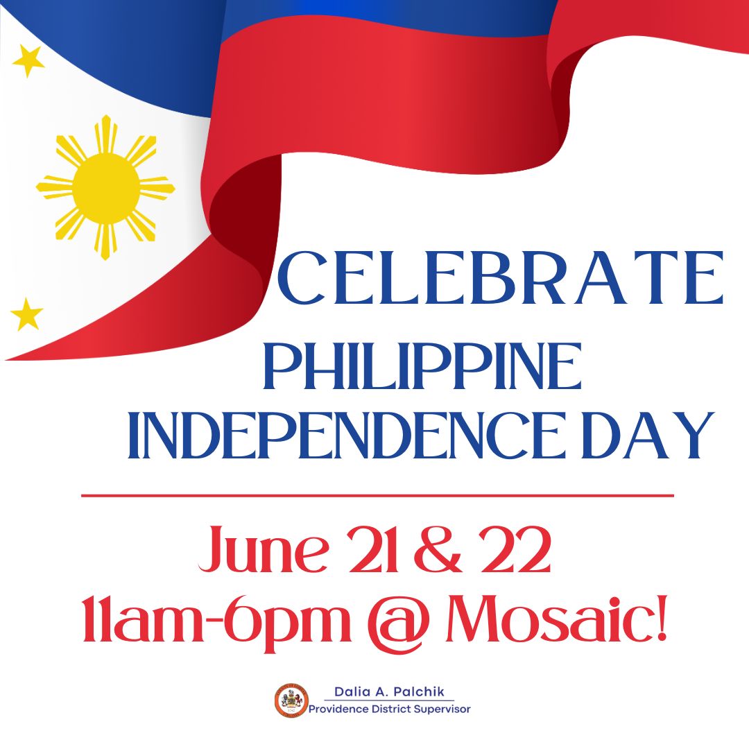 Celebrate Philippine Independence Day @MosaicDistrict on June 21–22!
✅ Embassy speeches
✅ Filipino eats &amp; crafts
✅ Live performances &amp; karaoke
✅ Activities for kids

More info: mosaicdistrict.com/events/event/p…