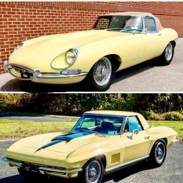 ♦️🔸️💎🔸️♦️🔹️💎🔹️♦️🔸️💎🔸️♦️

1967 Jaguar XKE Series I  
🔸️ OR 🔸️
1967 Chevrolet Corvette L71