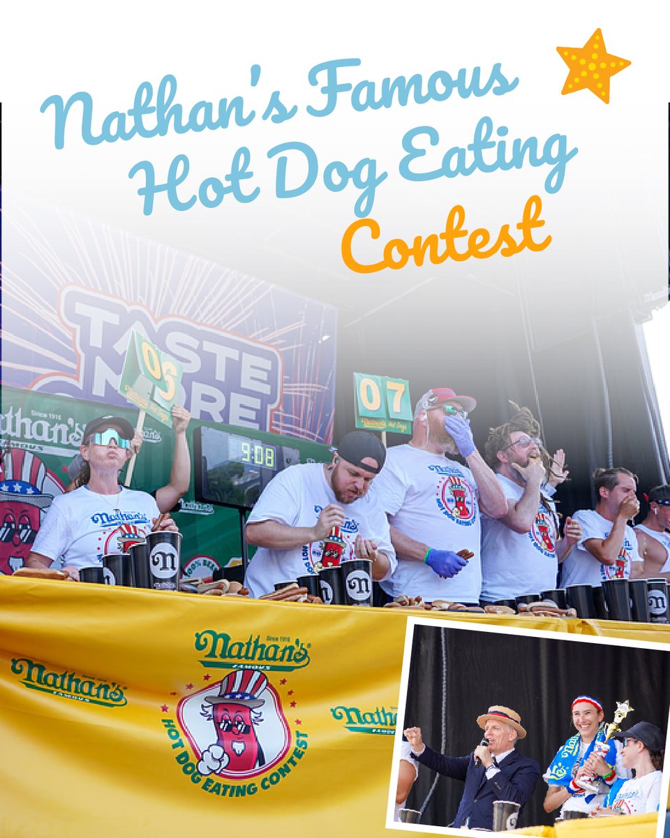 Put your appetite to the test at the Nathan’s Famous Hot Dog Eating Contest🌭, happening live at the Giant BBQ Battle!
Whether you're competing or cheering from the sidelines, it's one of the most exciting events of the weekend.

#NathansHotDogContest #BBQBattleDC