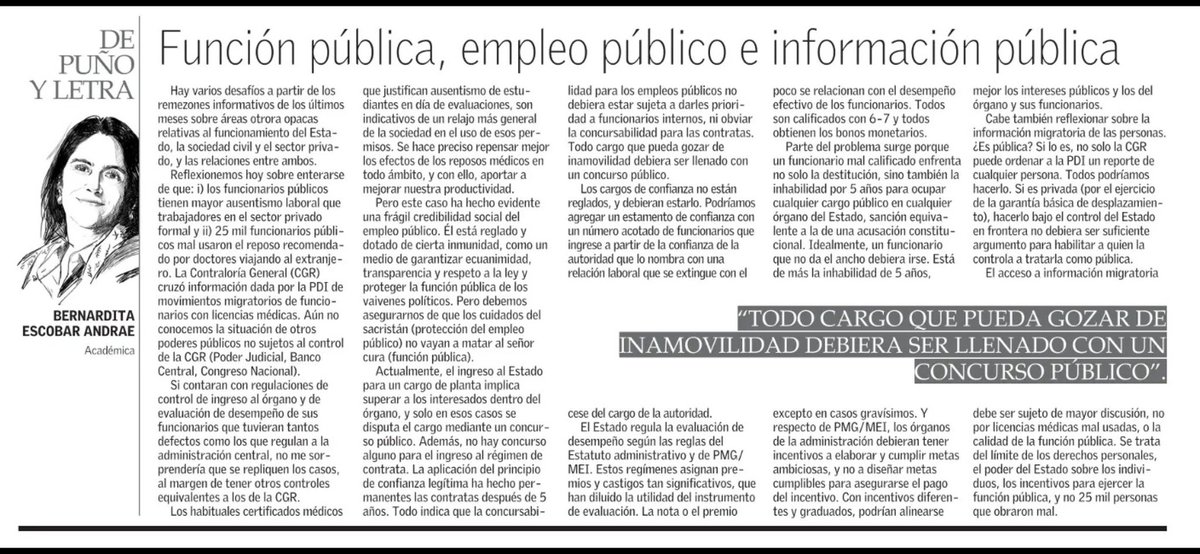 Les comparto mi columna de hoy en E&amp;N del <a href="/elmercurioec/">Diario El Mercurio</a> "Función Pública, empleo Público e información pública